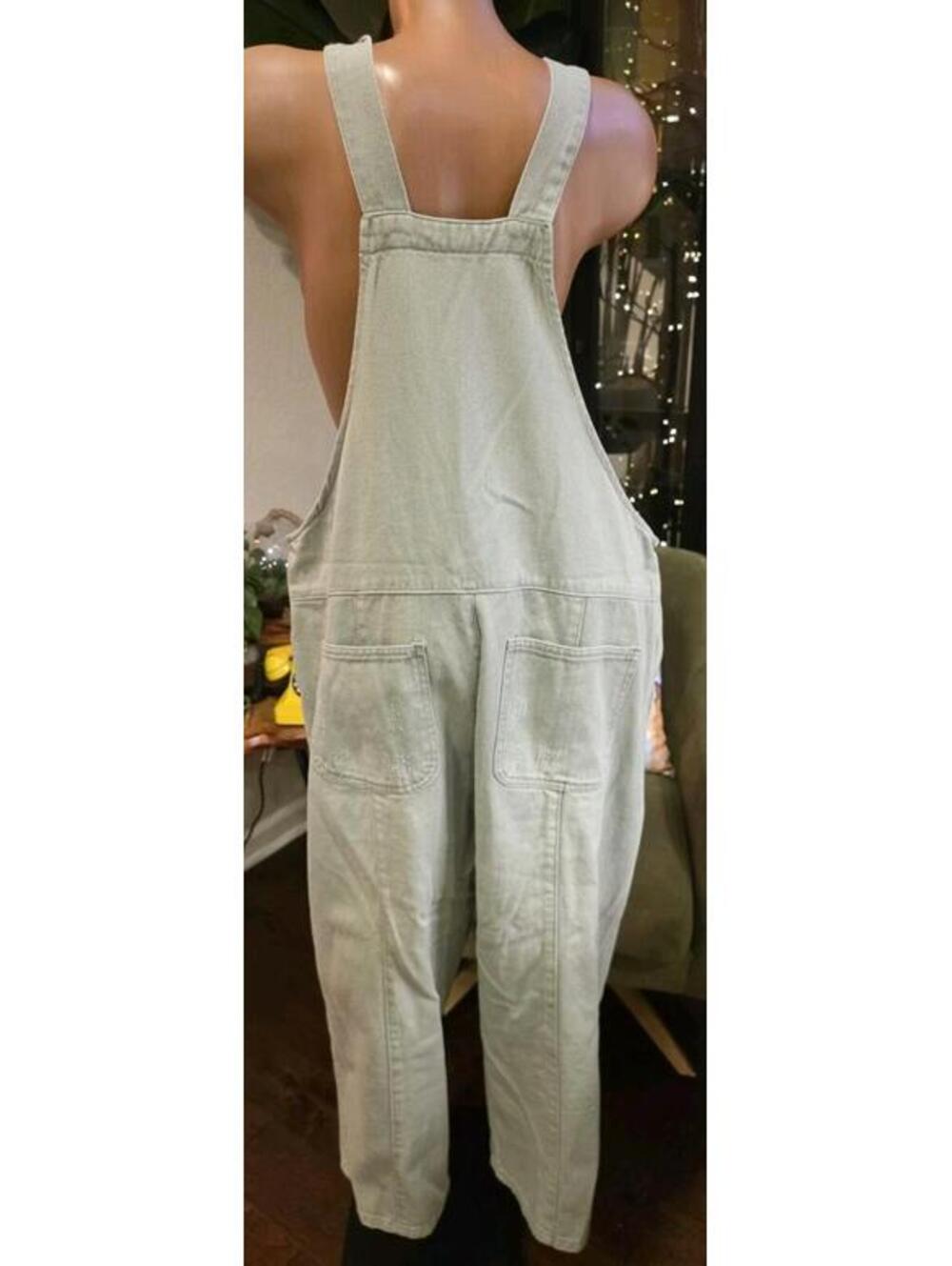 Easel Boho Patchwork Wide Leg Denim Overalls - Women's Size Medium - Picture 8 of 11